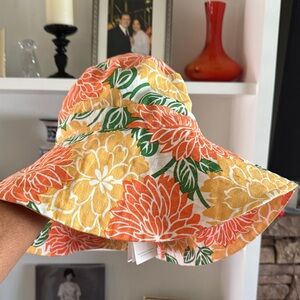 Faithfull the Brand Floral Sun Hat - Orange and Yellow